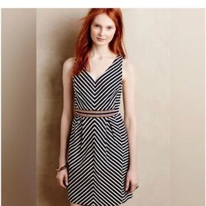 Anthropologie Maeve Mitred Striped Sleeveless A Line Dress Size 4